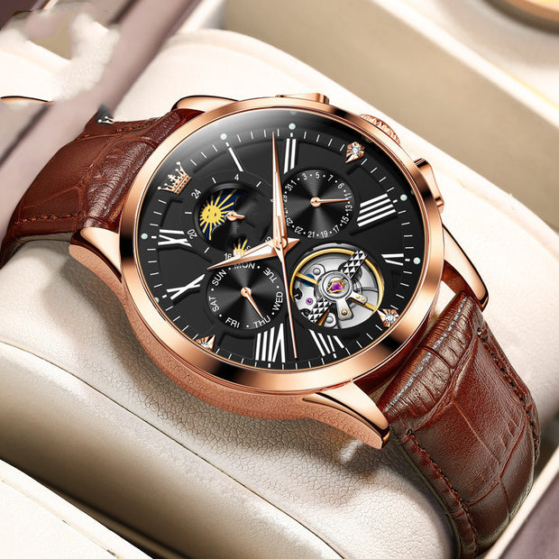 Automatic mechanical watch for students and leisure, designed for men with reliable performance and casual style.
