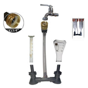 Narrow-mouthed bottle cleaning device and machine for thorough and efficient bottle washing.
