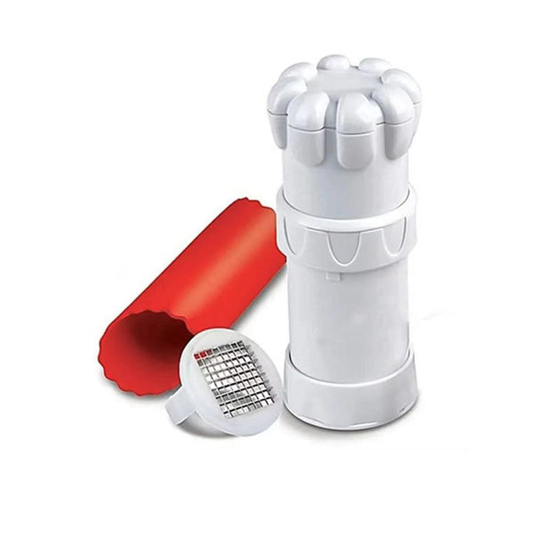 Kitchen gadget garlic press for easy and efficient garlic crushing and mincing.
