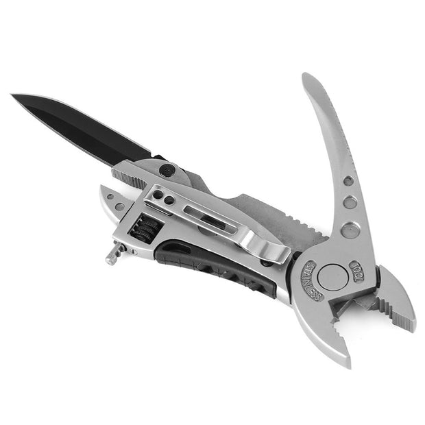 Multifunctional adjustable screwdriver with interchangeable heads for versatile use.
