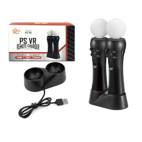 PS4 VR handle charger with dual and mini charging options, designed for somatosensory controller charging.
