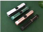 Portable wireless hair straightener and curler with clamp design, styles hair without causing damage.
